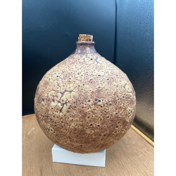 Jan & Helga Grove Pottery Other - Vtg Jan & Helga Grove Art Pottery Rare Textured Brutalist weed Pot with Cork